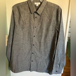 Calvin Klein Jeans Polo Shirt Adult Men's XL Gray Long Sleeve